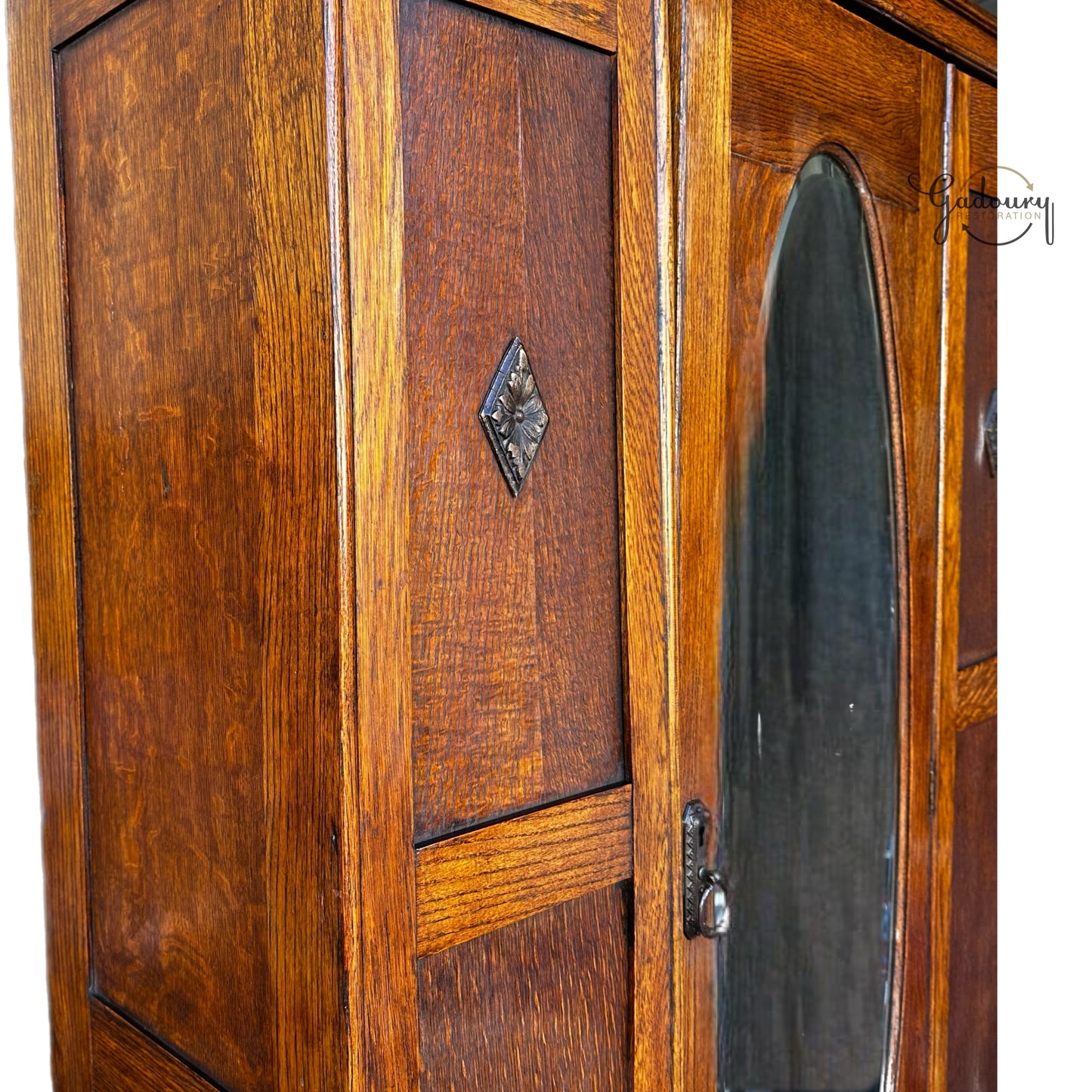 Vintage Tiger Oak Hutch